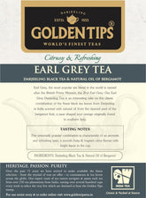 Golden Tips Earl Grey Black Tea - 200gm Brocade Bag, 7.05 Ounce, 100 Cups | Blended With Pure Oil Of Bergamot - Brew Hot Or Iced Tea | Low Caffeine Loose Leaf Tea